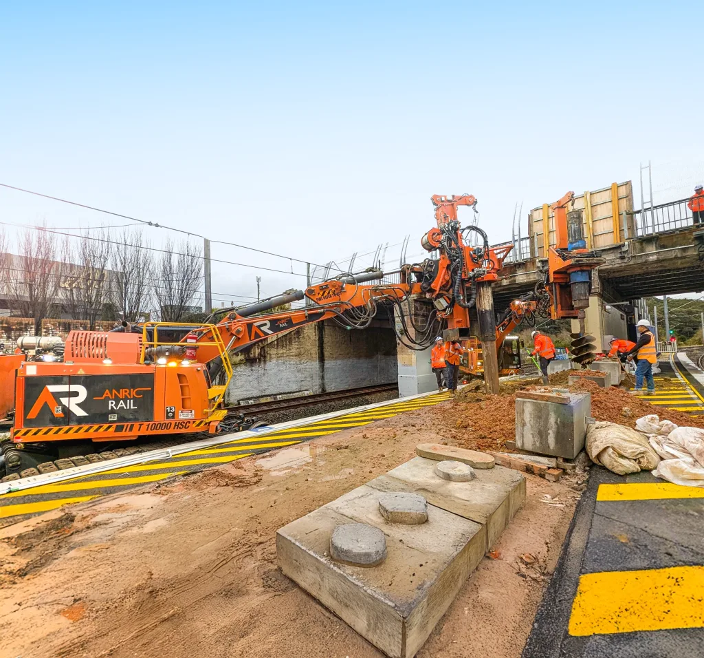 Anric delivering civil works in a live rail corridor with safe segregations.